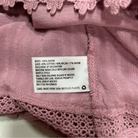 Knox Rose Boho Light Mauve Women's size XXL Casual Top Lace and Tassels Details - Picture 9 of 12